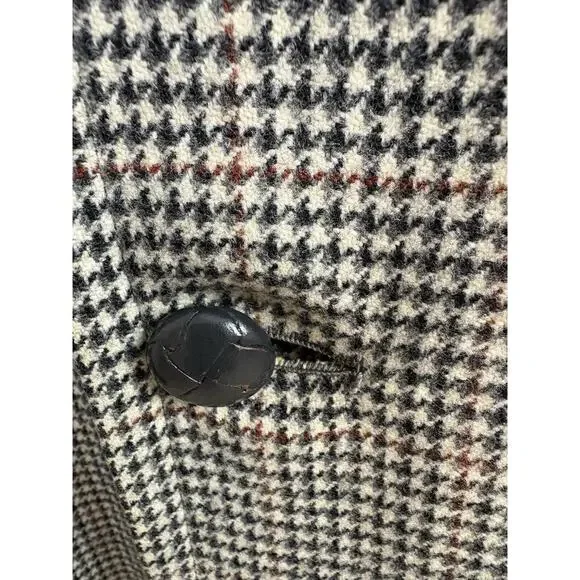 Weatherfield Wool Overcoat Mens Houndstooth Plaid Preppy City Old Money 90’s